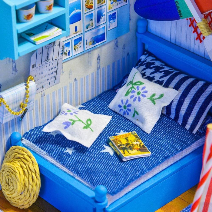 LITTLE STORY Składany Drewniany Model Puzzle 3D DIY Leo's room