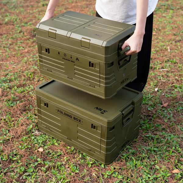 NCB4003 SKŁADANA SKRZYNIA KEMPINGOWA Z POKRYWĄ ZIELONA NILS CAMP