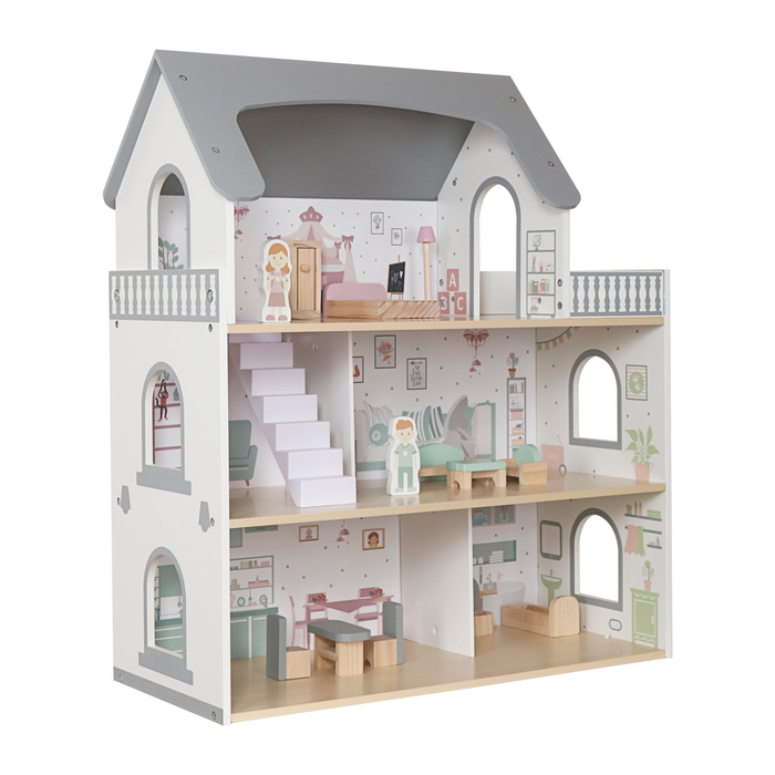 Drewniany domek dla lalek