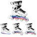 NH10905 4w1 ŁYŻWOROLKI LED BIAŁE Z WYM. PŁOZĄ HOKEJOWĄ RAINBOW ROZM. M(35-38) NILS EXTREME