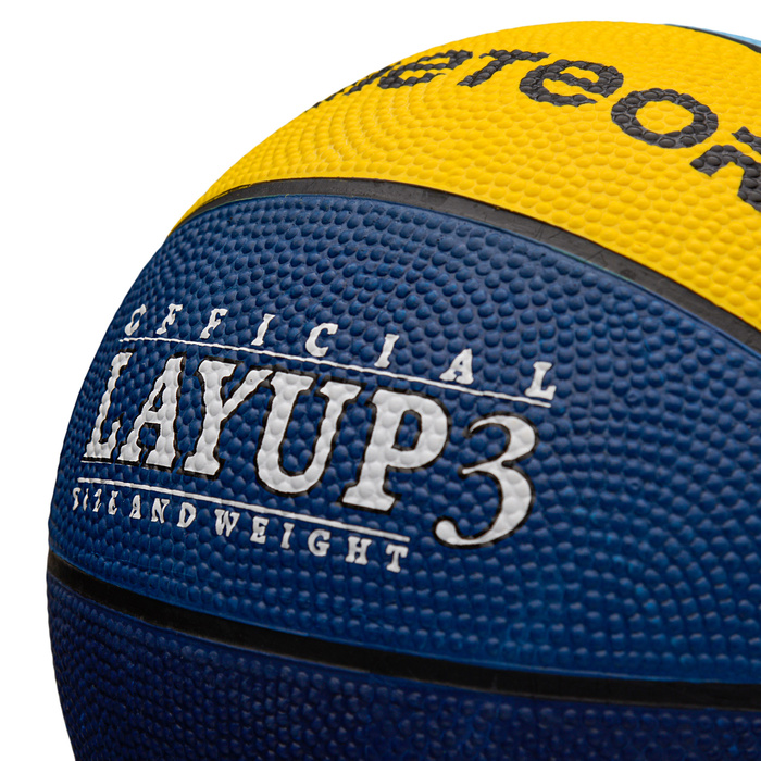 PIŁKA KOSZOWA METEOR LAYUP #3 niebieska/żółta/zielona