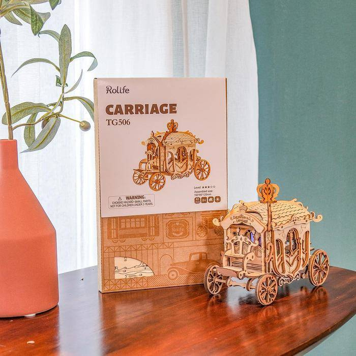 ROBOTIME Drewniany Model Puzzle 3D Wagon