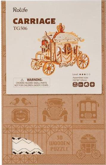 ROBOTIME Drewniany Model Puzzle 3D Wagon