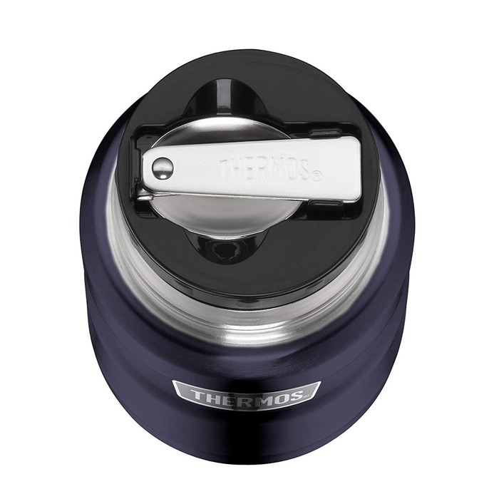 Termos na jedzenie z składaną łyżką i kubkiem THERMOS - ciemnoniebieski