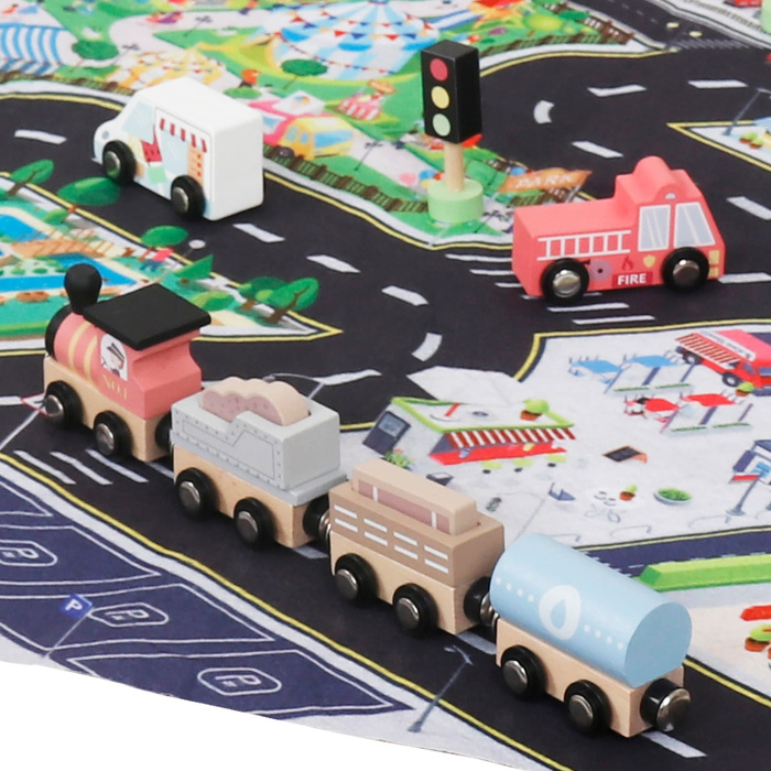 Drewniany zestaw samochodowy