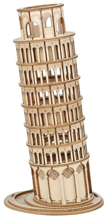 ROBOTIME Drewniany Model Puzzle 3D Krzywa Wieża