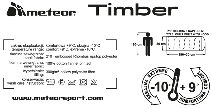 ŚPIWÓR METEOR TIMBER czarny