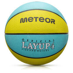 PIŁKA KOSZOWA METEOR LAYUP #4 żółto-turkusowa
