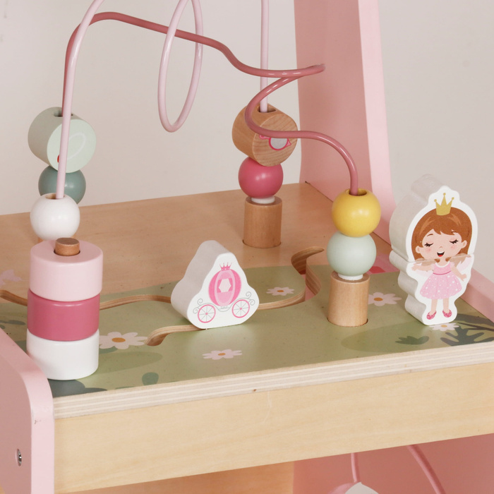 Drewniany chodzik edukacyjny różowy