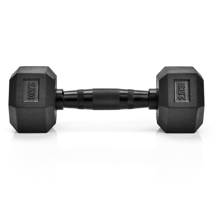 Hantel heksagonalny gumowany Meteor 2.5 kg
