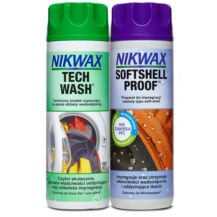 ZESTAW DO PIELĘGNACJI ODZIEŻY I SPRZĘTU OUTDOOR TECH WASH/SOFTSHELL PROOF NIKWAX