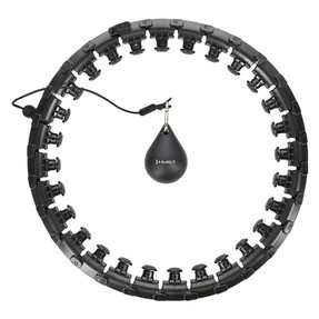 HHW12 PLUS SIZE HULA HOP BLACK Z WYPUSTKAMI I OBCIĄŻNIKIEM HMS