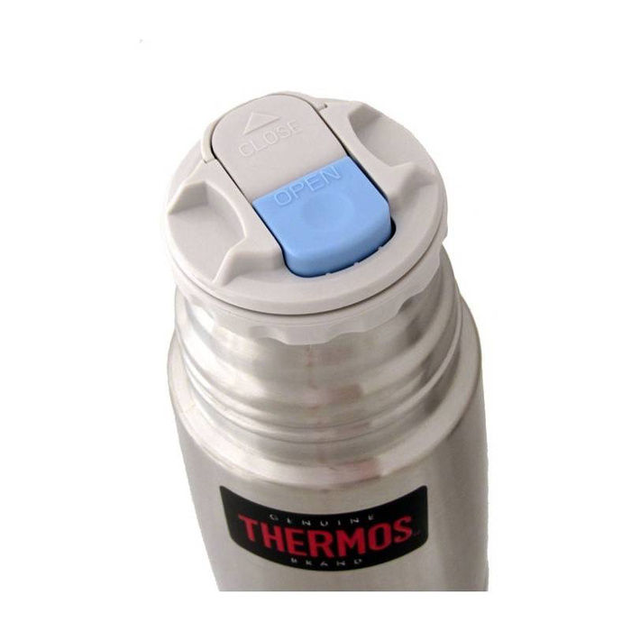 Termos z przyciskiem na nakrętce oraz z kubkiem 750 ml THERMOS - ciemnoniebieski