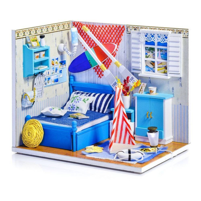 LITTLE STORY Składany Drewniany Model Puzzle 3D DIY Leo's room