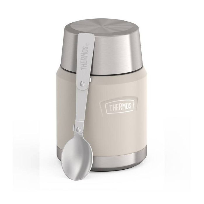 Termos na jedzenie z składaną łyżką i kubkiem Thermos Icon 470 ml - sandstone