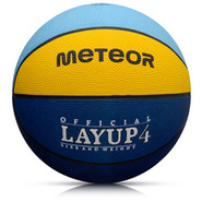 PIŁKA KOSZOWA METEOR LAYUP #4 niebieska/żółta/zielona