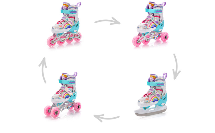 Rolki 4w1 Meteor Rainbow XS 27-30