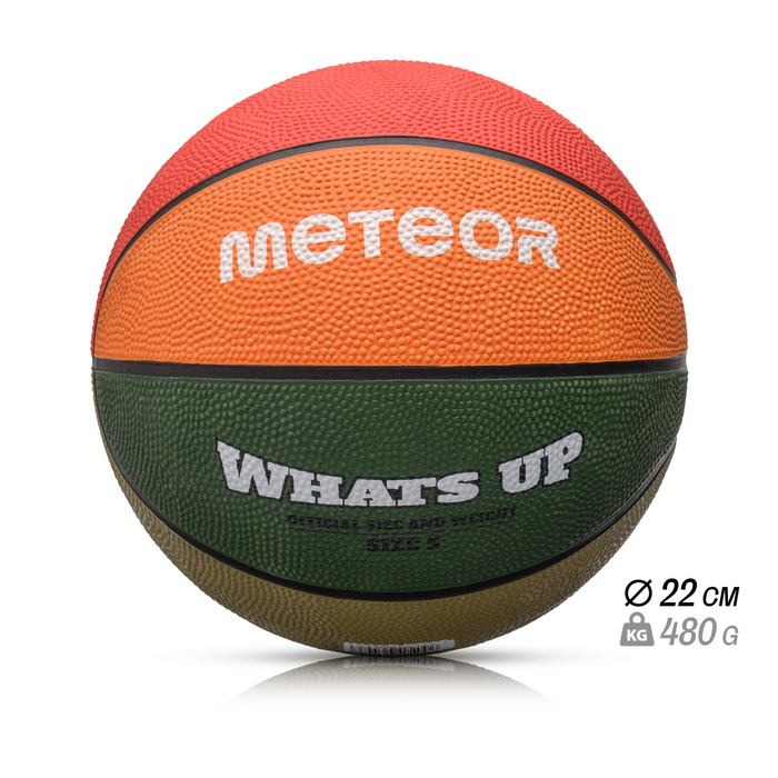 Piłka koszykowa Meteor What's up 5 zielony/pomarańczowy