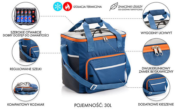 TORBA TERMICZNA METEOR FROSTY niebieski/szary