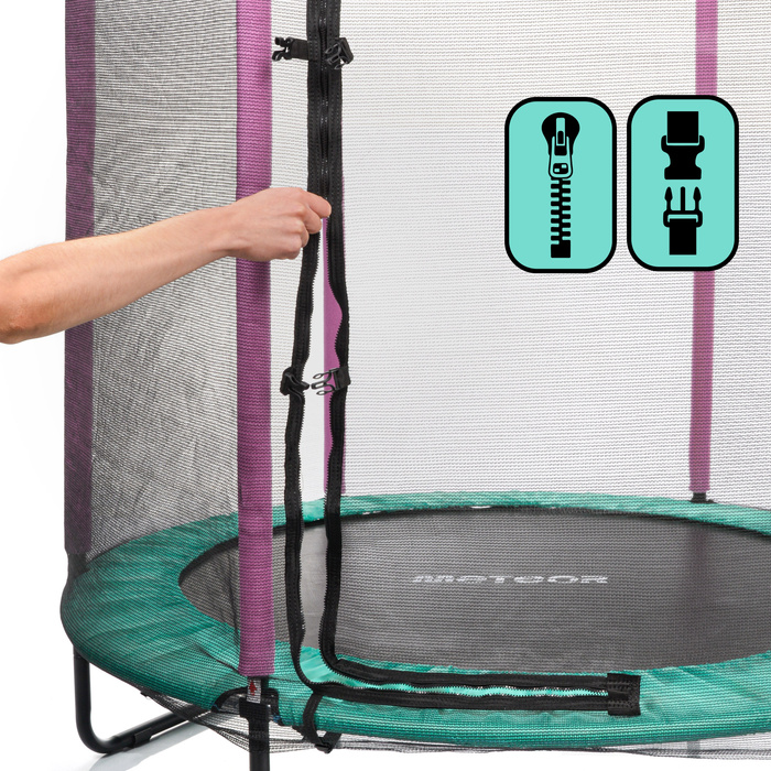 Trampolina dla dzieci Meteor TRP-60 140 cm miętowy/różowy