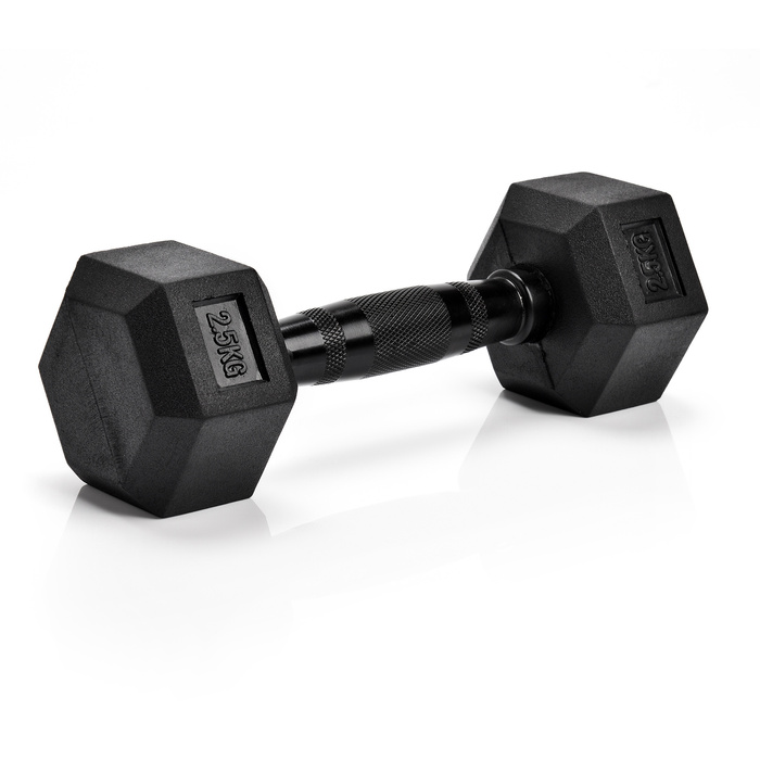Hantel heksagonalny gumowany Meteor 2.5 kg