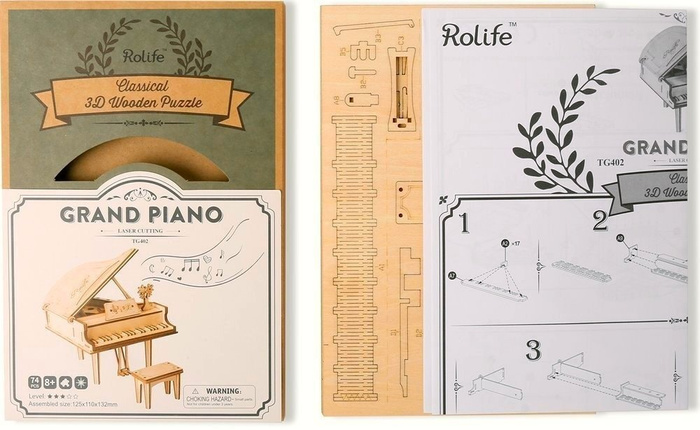 ROBOTIME Drewniany Model Puzzle 3D Pianino