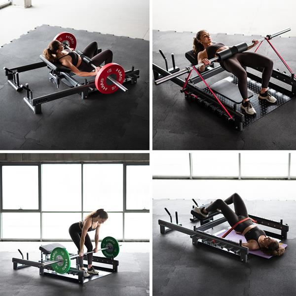 PHT25 PLATFORMA DO ĆWICZEŃ MIĘŚNI POŚLADKÓW HIP THRUST I MARTWEGO CIĄGU COMMERCIAL HMS