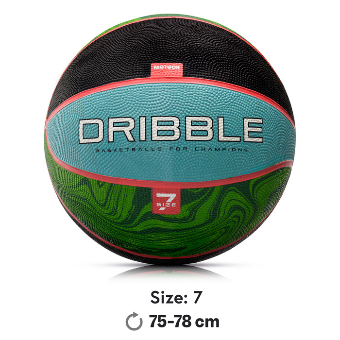 PIŁKA KOSZ. METEOR DRIBBLE #7 blue/green
