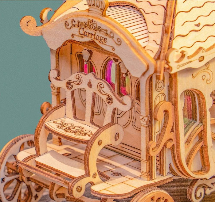 ROBOTIME Drewniany Model Puzzle 3D Wagon