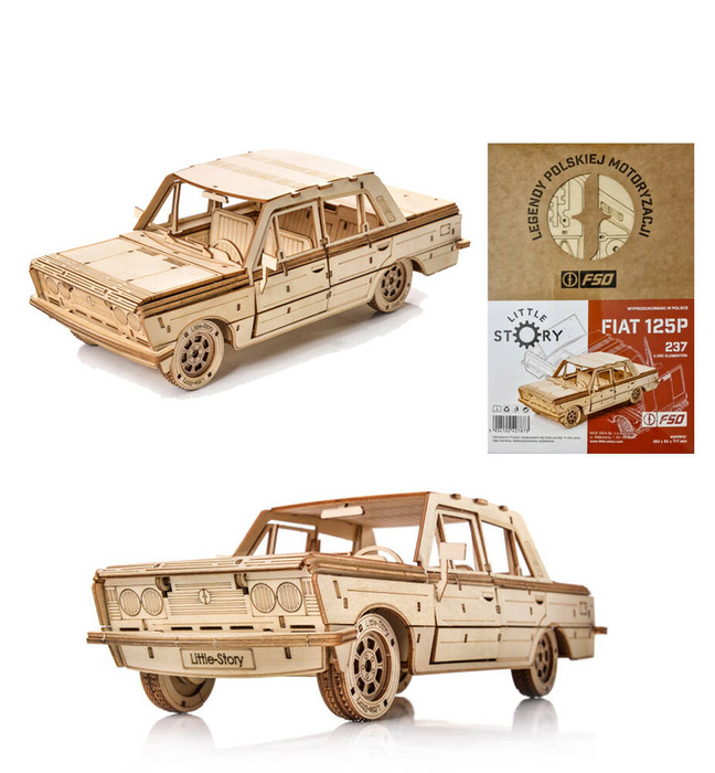 Little Story Drewniane Puzzle Model 3D - FSO Fiat 125p