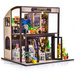 LITTLE STORY Składany Drewniany Domek Model Puzzle 3D Corner Coffe House