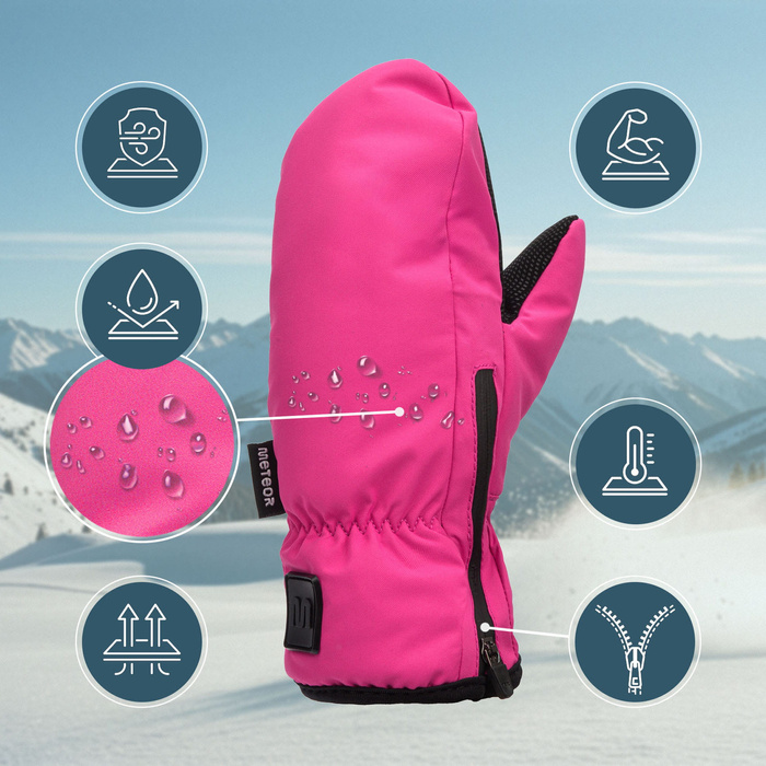 Rękawice zimowe Meteor Juna XS różowy/czarny