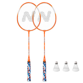 NRZ2051 ALUMINIUM / ZESTAW DO BADMINTONA 2 RAKIETY + 3 LOTKI + POKROWIEC NILS