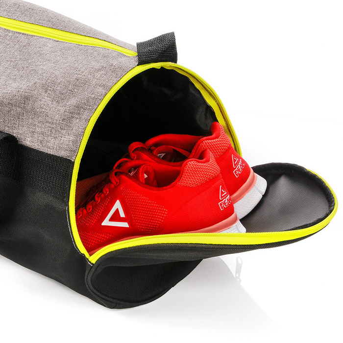 Torba fitness Meteor Siggy szary melanż/neonowy zielony