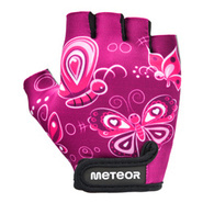 Rękawiczki rowerowe Meteor Butterflies różowy XS