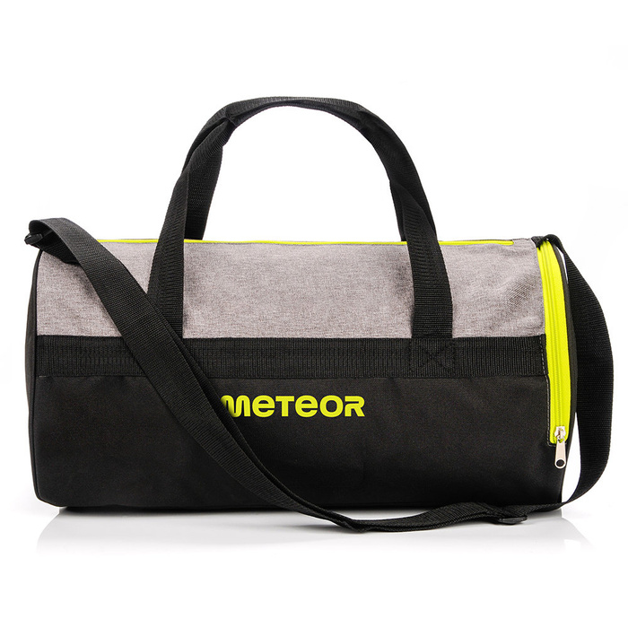 Torba fitness Meteor Siggy szary melanż/neonowy zielony