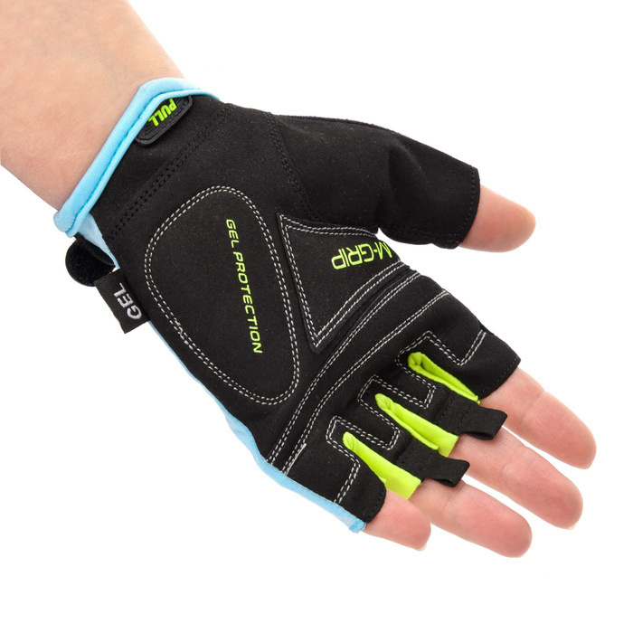 Rękawiczki rowerowe Meteor Gel GX38 XXL niebiesko-zielony