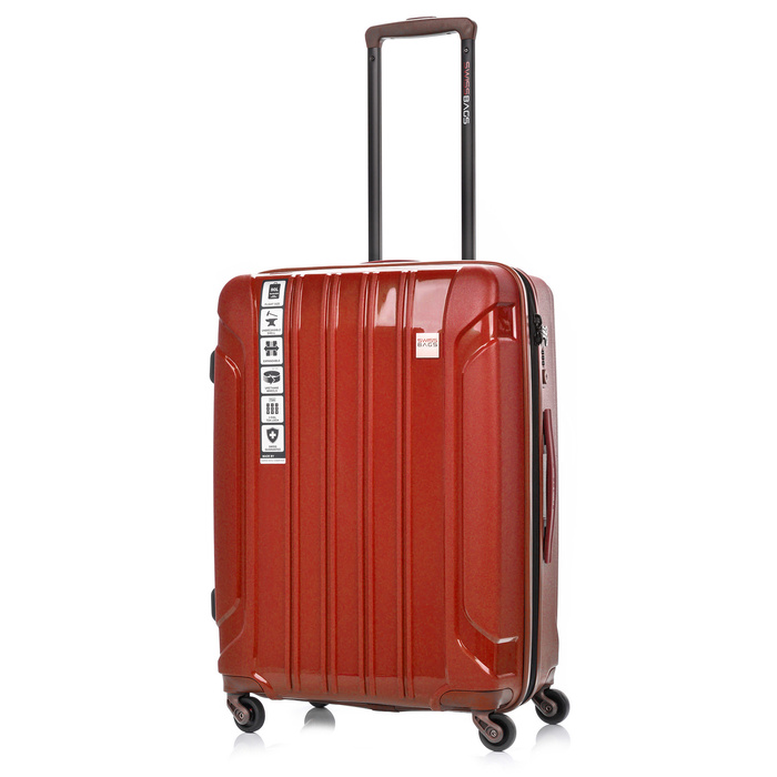 Średnia walizka SwissBags Tourist 65 cm czerwony