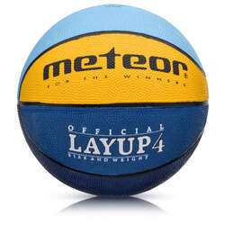 PIŁKA KOSZOWA METEOR LAYUP #4 niebieska/żółta/zielona