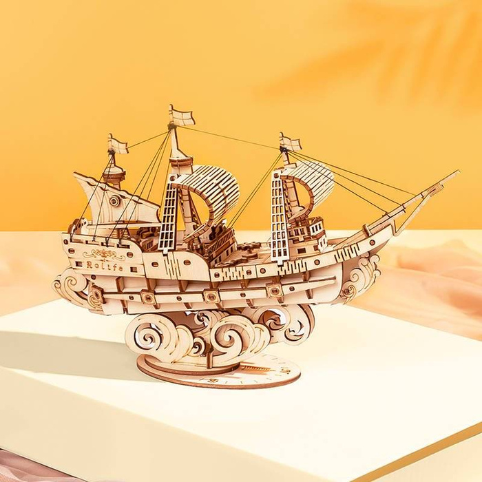 ROBOTIME Drewniany Model Puzzle 3D Żaglowiec