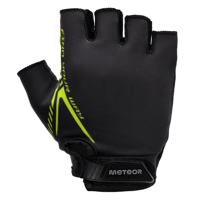 Rękawiczki rowerowe Meteor MX12 M czarny/neonowy żółty
