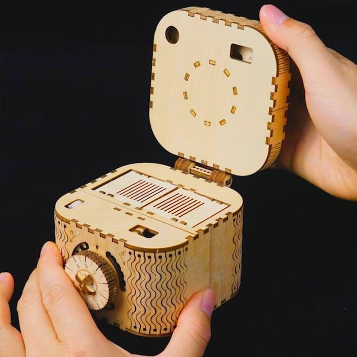 ROBOTIME Drewniany Model Puzzle 3D Skrzynia skarbów