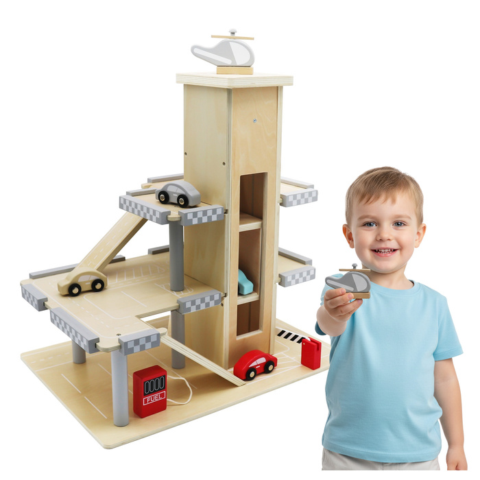 Drewniany parking samochodowy