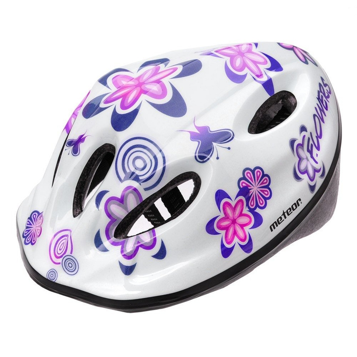 KASK ROWEROWY DLA DZIECI METEOR MV5-2 biały w kwiaty