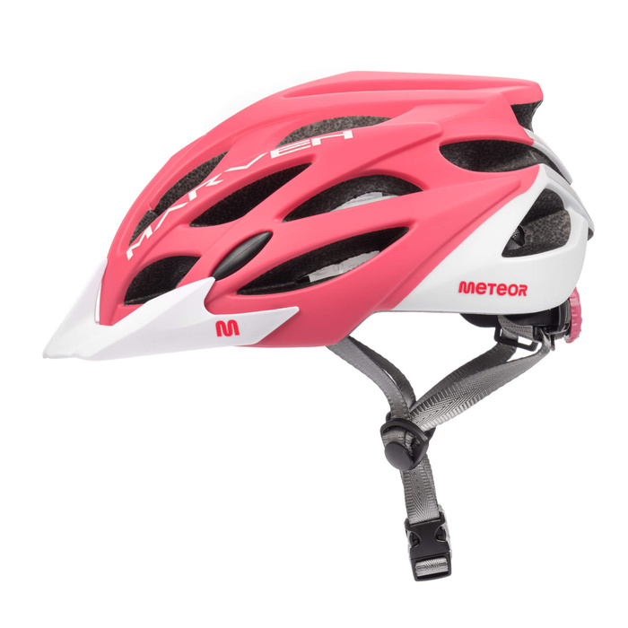 Kask rowerowy Meteor Marven M 55-58 cm koralowy /biały