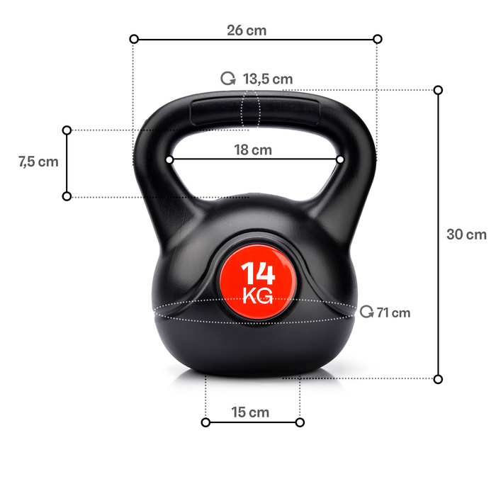 Kettlebell bitumiczny Meteor 14 kg