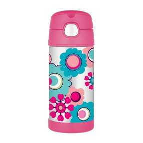 Termos dziecięcy ze słomką 355 ml THERMOS - kwiaty