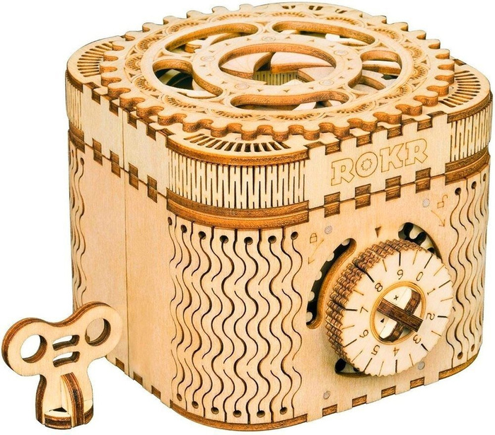 ROBOTIME Drewniany Model Puzzle 3D Skrzynia skarbów
