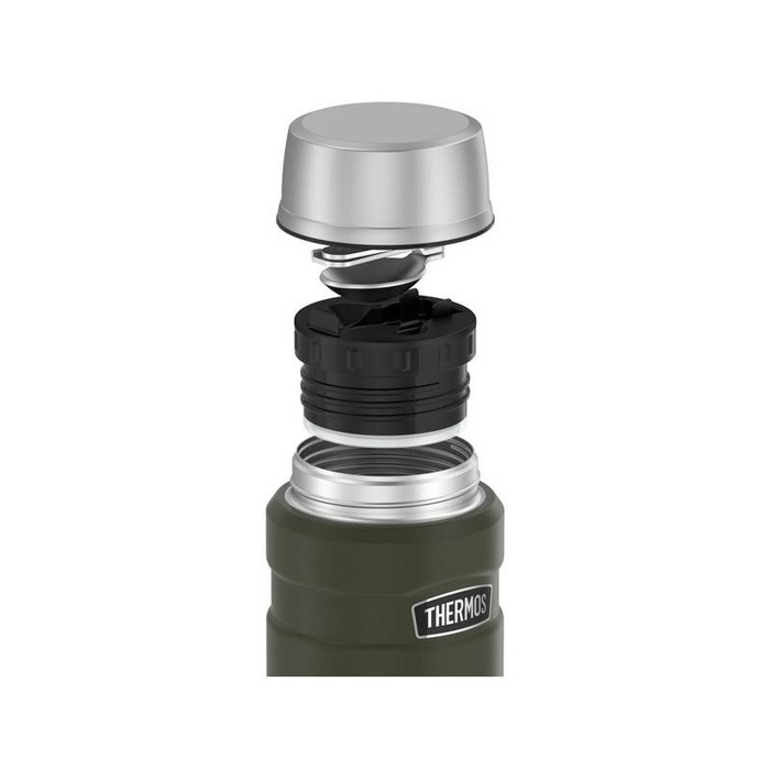 Termos na jedzenie z składaną łyżką i kubkiem THERMOS – zieleń wojskowa