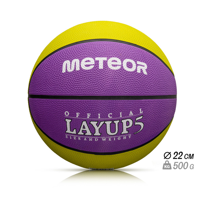 PIŁKA KOSZOWA METEOR LAYUP #5 niebieska/żółta/zielona